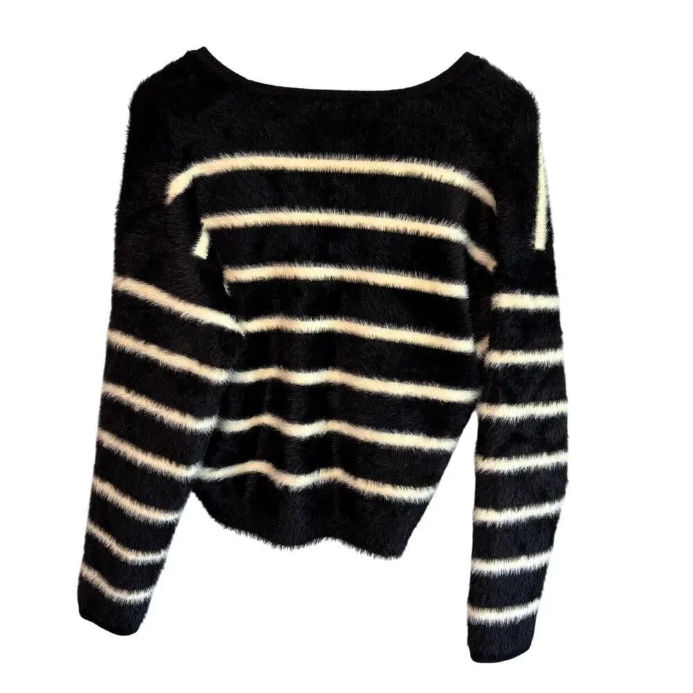 J. Crew Lady Sweater Jacket in Striped Brushed Yarn - size XS